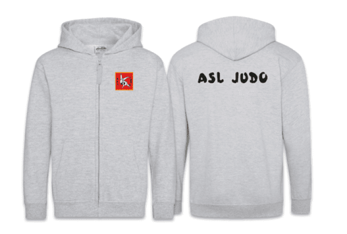 Sweat à capuche zippé // Judo Lamotte // ENFANT  // Heather grey