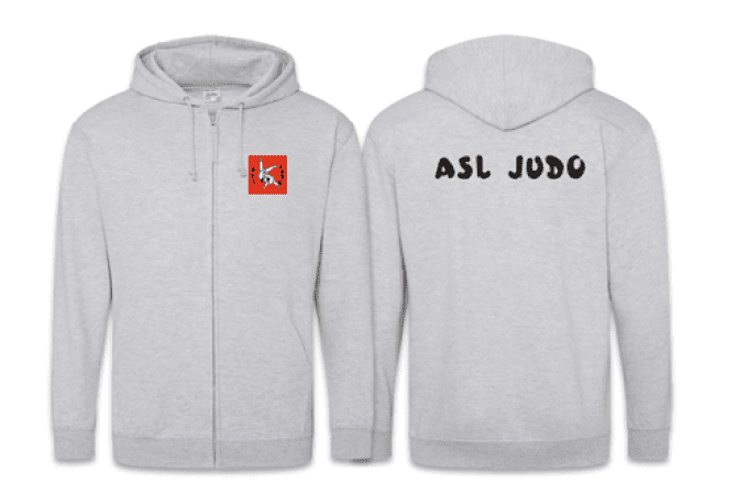 Sweat à capuche zippé // Judo Lamotte // Adulte // Heather grey