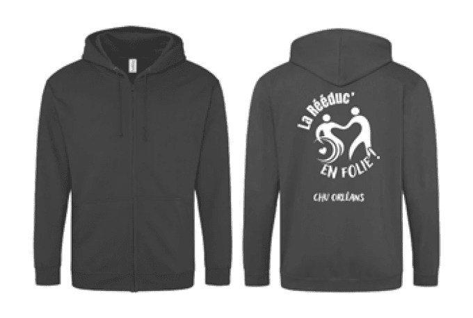 Sweat à capuche zippé // du S au 5XL // UNISEXE  // CHU LA REEDUC EN FOLIE