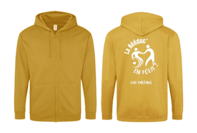 Sweat à capuche zippé // du S au 2XL // UNISEXE  // CHU LA REEDUC EN FOLIE