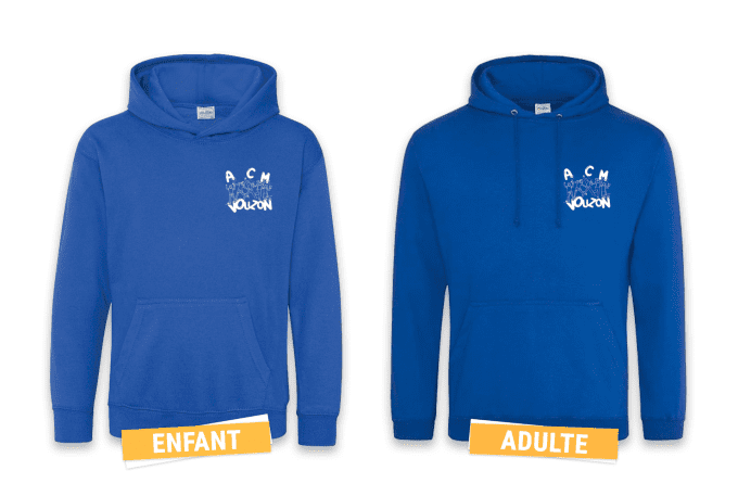 Sweat à capuche  Adulte / Enfant - ACM Vouzon -  Bleu Royal